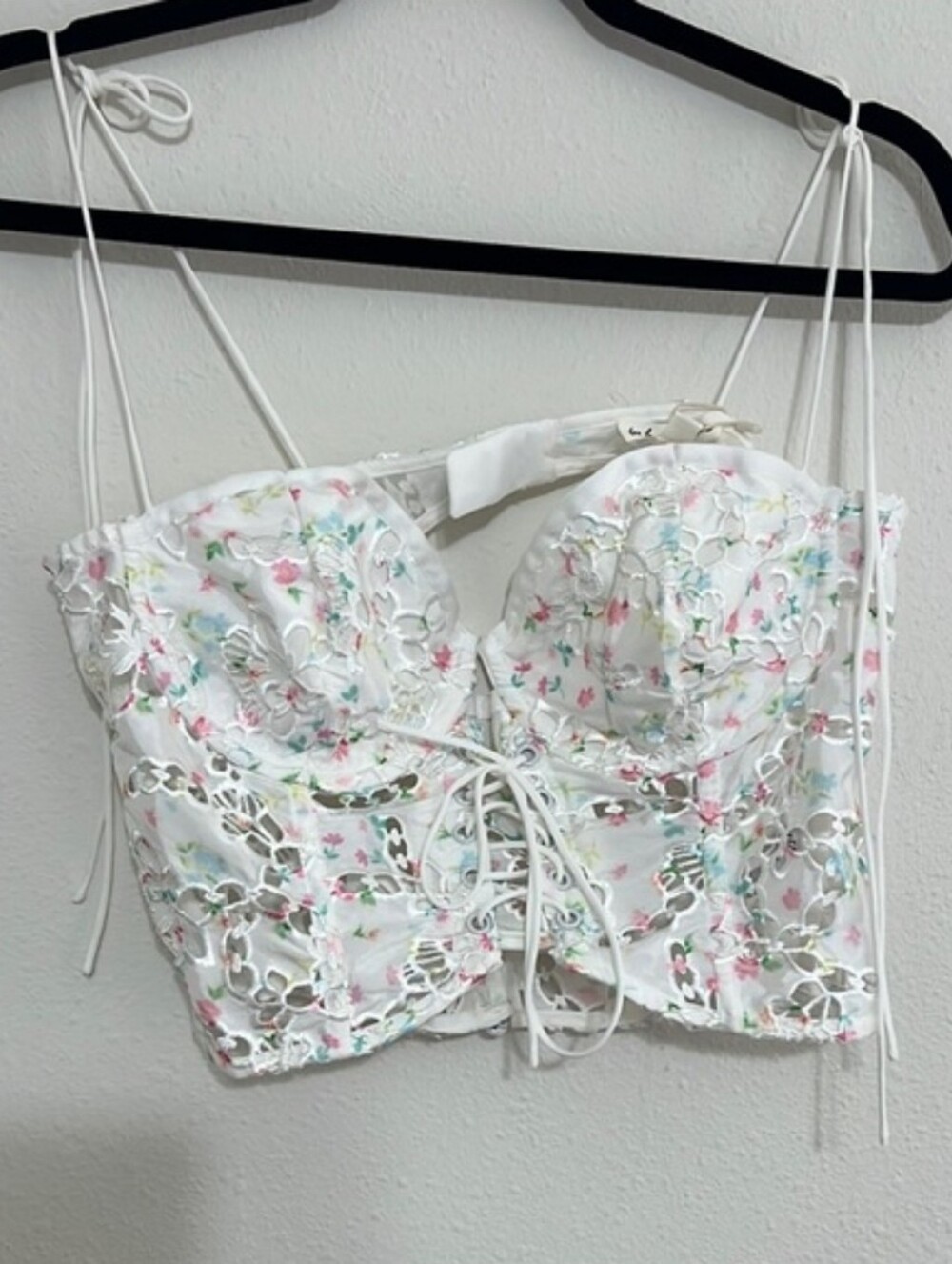 For Love And Lemons White Floral Bustier Size Large